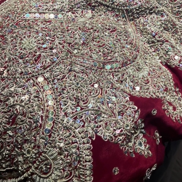 Wedding Zardosi Silk Sari - Readymade - Picture 3 of 10